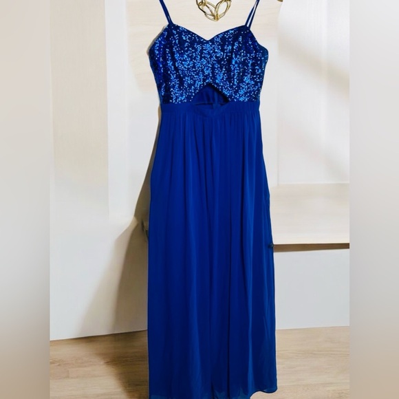 Brand: B. Darlin, blue dress, long, size: 11/12 - Picture 1 of 12